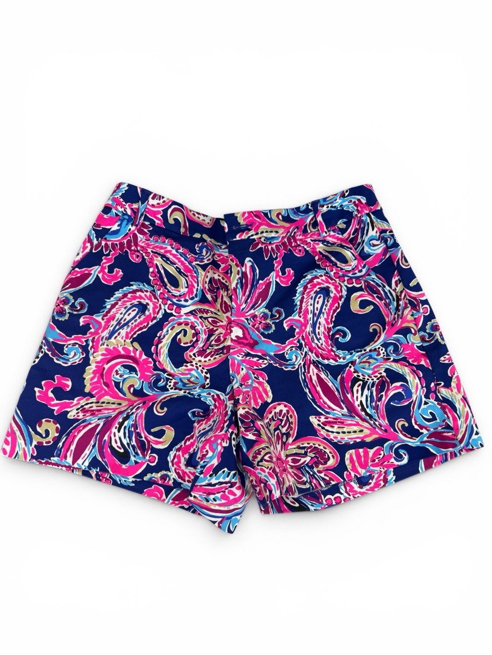 Lilly Pulitzer Navy Shorts with Pink & Teal Paisley Print